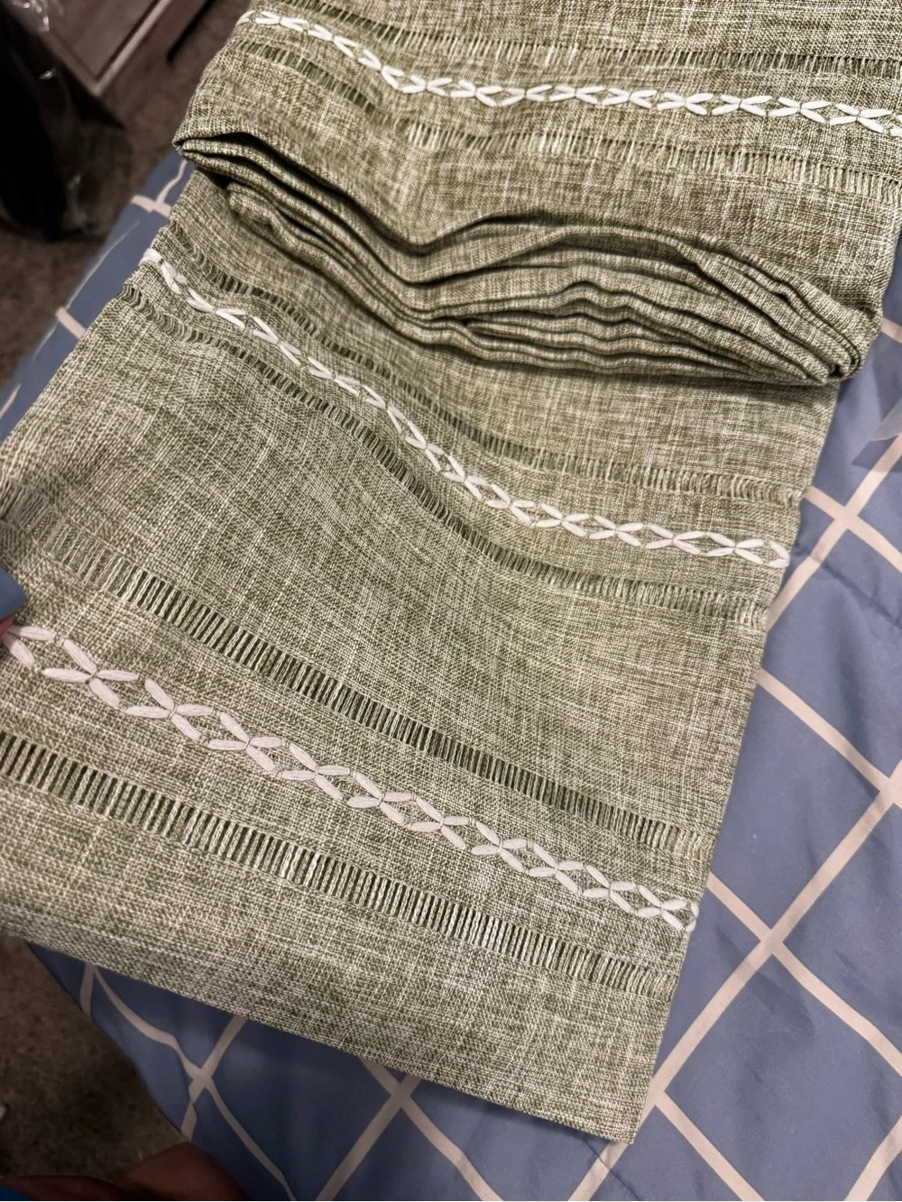 Green Linen-Feel Tablecloth for Dining Table